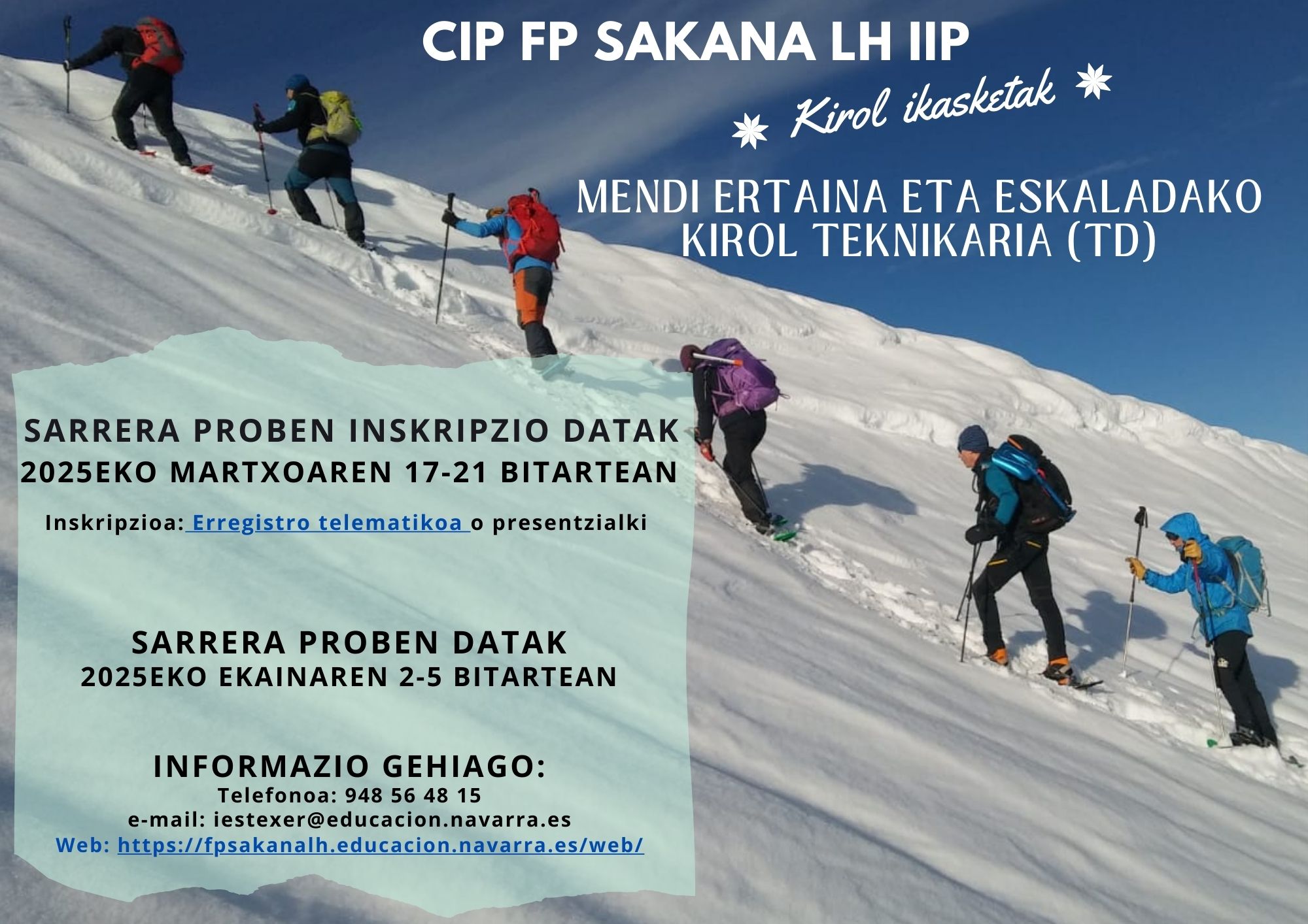 PRUEBAS ACCESO TD MONTAÑA Y ESCALADA